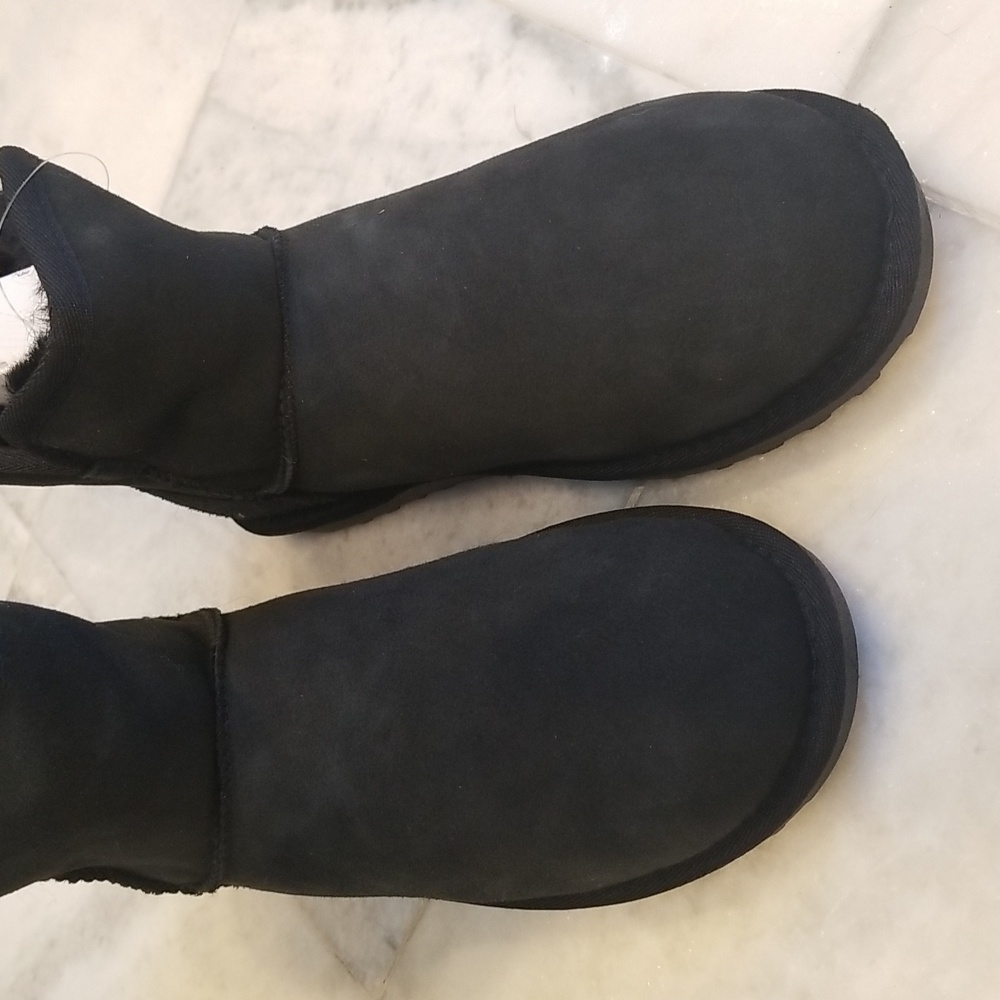Kirkland Black Suede Shearling Ankle Boots Size 8 New In Box - Picture 2 of 6